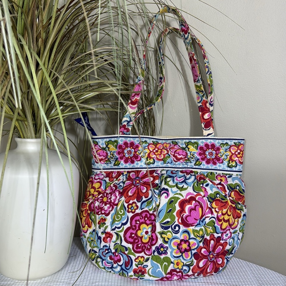 Vera Bradley Hope Garden Shoulder Handbag Tote Zippered Spring Summer - Picture 4 of 10